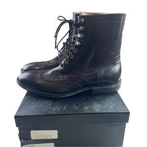 ANDREW MARC Men's Hillcrest Mid Boot Lead/Black Size 9